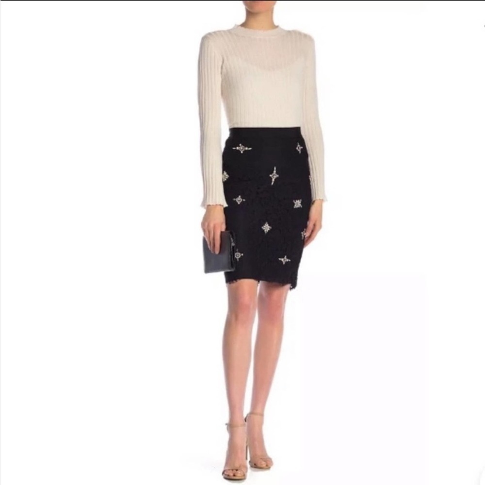 NWT Joie Ortally Lace Embellished Skirt Size 0